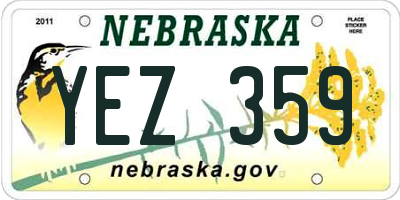 NE license plate YEZ359