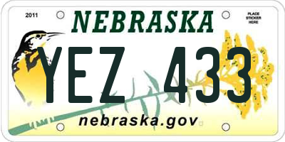 NE license plate YEZ433