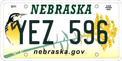 NE license plate YEZ596