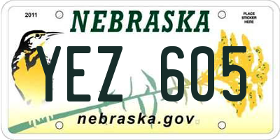 NE license plate YEZ605