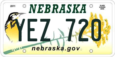 NE license plate YEZ720