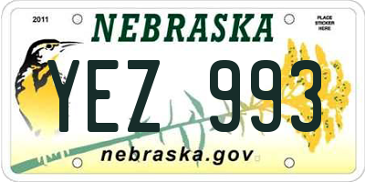 NE license plate YEZ993