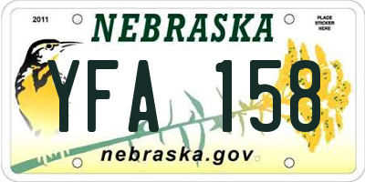 NE license plate YFA158