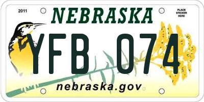 NE license plate YFB074