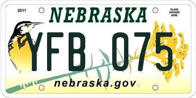 NE license plate YFB075