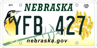 NE license plate YFB427