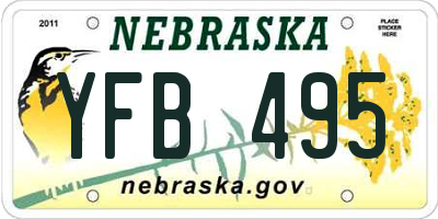 NE license plate YFB495
