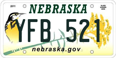 NE license plate YFB521