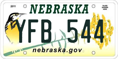 NE license plate YFB544