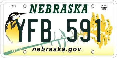 NE license plate YFB591