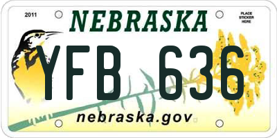 NE license plate YFB636