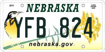 NE license plate YFB824