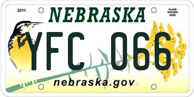 NE license plate YFC066