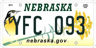 NE license plate YFC093
