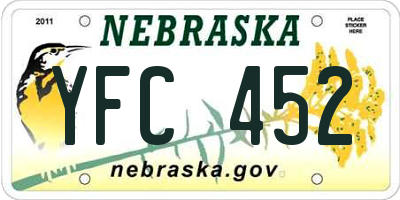 NE license plate YFC452