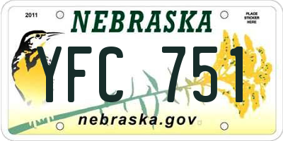 NE license plate YFC751