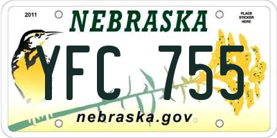 NE license plate YFC755