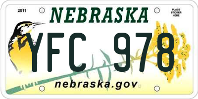 NE license plate YFC978