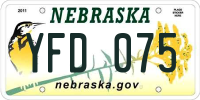 NE license plate YFD075