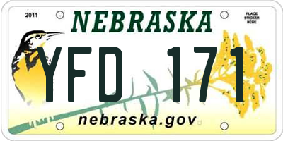 NE license plate YFD171
