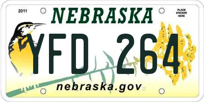 NE license plate YFD264