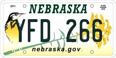 NE license plate YFD266