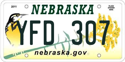 NE license plate YFD307