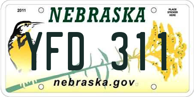 NE license plate YFD311