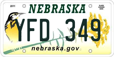 NE license plate YFD349