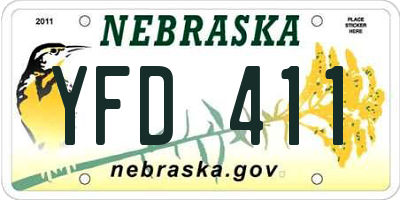 NE license plate YFD411
