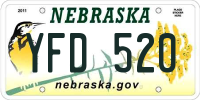 NE license plate YFD520