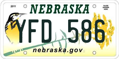 NE license plate YFD586