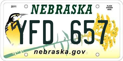 NE license plate YFD657