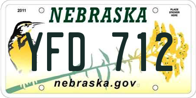 NE license plate YFD712