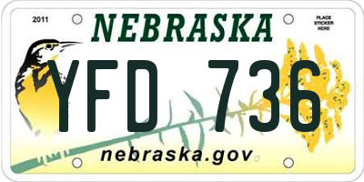 NE license plate YFD736