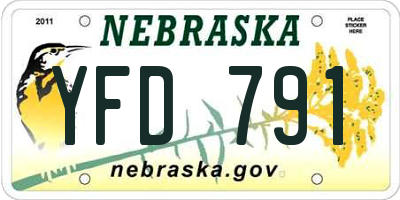 NE license plate YFD791