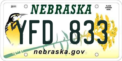 NE license plate YFD833