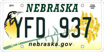 NE license plate YFD937