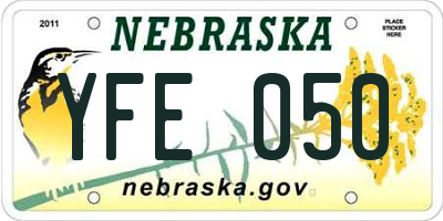 NE license plate YFE050