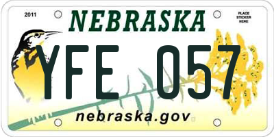 NE license plate YFE057