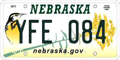 NE license plate YFE084