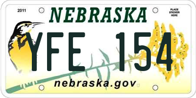NE license plate YFE154