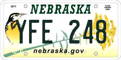 NE license plate YFE248