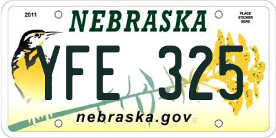 NE license plate YFE325