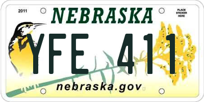 NE license plate YFE411
