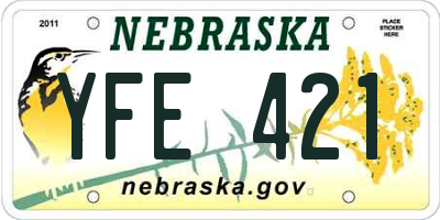 NE license plate YFE421