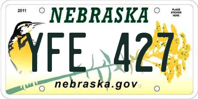 NE license plate YFE427