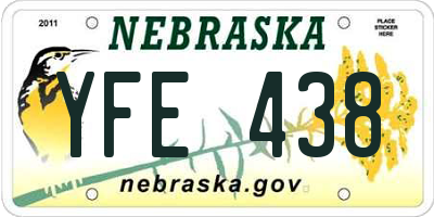 NE license plate YFE438