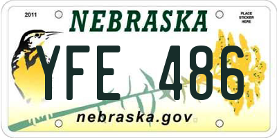 NE license plate YFE486