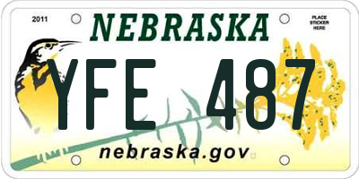 NE license plate YFE487